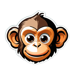 monkey illustration SVG PNG design with clean design elements