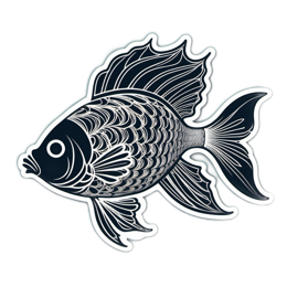 fish blackwhite SVG PNG design with clean design elements