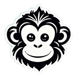 monkey character sticker SVG PNG design with clean design elements
