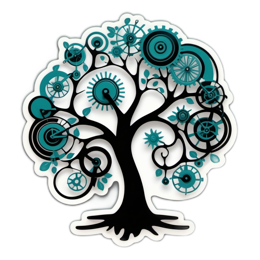 tree mechanism SVG PNG design with clean design elements