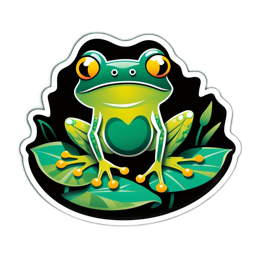 frog greenery sticker SVG PNG design with clean design elements