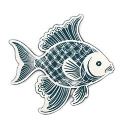 fish drawing SVG PNG design with clean design elements