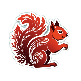 red squirrel SVG PNG design with clean design elements