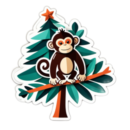 fantasy monkey tree SVG PNG design with clean design elements