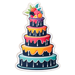 cake colorful dripping SVG PNG design