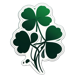 clover sticker SVG PNG design with clean design elements