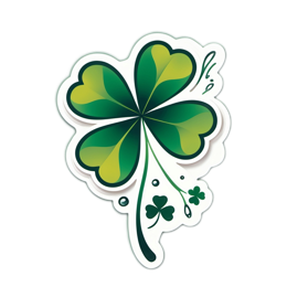 sticker clover SVG PNG design with clean design elements