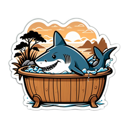 shark bath time SVG PNG design with clean design elements