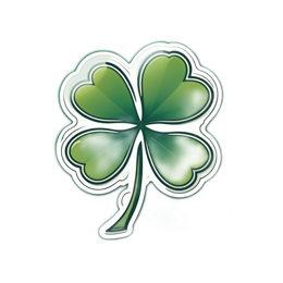 clover green sticker SVG PNG design with clean design elements