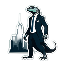 godzilla suit cityscape SVG PNG design with clean design elements