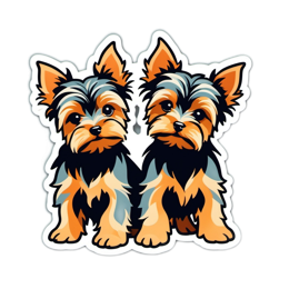 yorkshire terrier stickers SVG PNG design with clean design elements