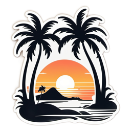 sunset island SVG PNG design with clean design elements