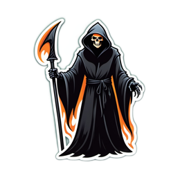 death reaper sticker SVG PNG design with clean design elements