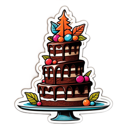cake autumn SVG PNG design with red floral elements
