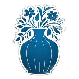 vase flowers SVG PNG design with clean design elements, green and blue floral elements