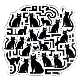 cats patterns maze SVG PNG design with clean design elements