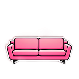 pink sofa couch SVG PNG design with clean design elements