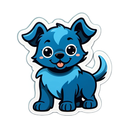 cartoon blue dog SVG PNG design with clean design elements