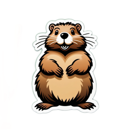 sticker cartoon marmot SVG PNG design with clean design elements