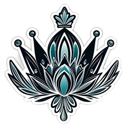 sticker crownflower floral SVG PNG design with clean design elements, black floral elements