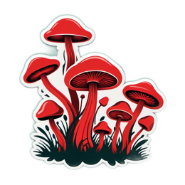 fungi redmushrooms SVG PNG design with clean design elements