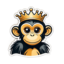 cute monkey sticker SVG PNG design with clean design elements
