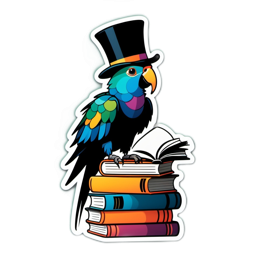 parrot books top hat SVG PNG design