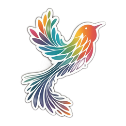 rainbow bird SVG PNG design with clean design elements