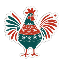 chicken christmas SVG PNG design with clean design elements