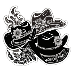 hats flowerdesigns floral SVG PNG design with black and white floral elements