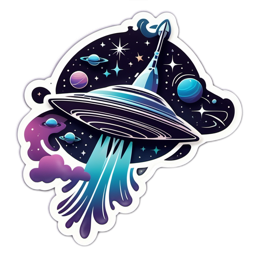 space ship stars SVG PNG design with clean design elements