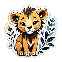 cartoon cub SVG PNG design with clean design elements