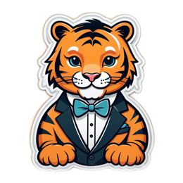 tiger tuxedo SVG PNG design with clean design elements