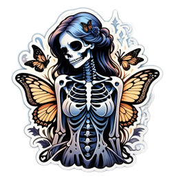 skeleton butterflies SVG PNG design with clean design elements