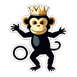 fantasy monkey crown SVG PNG design with clean design elements