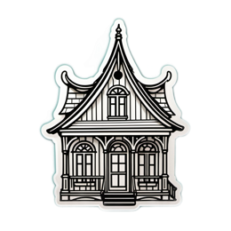 sticker house SVG PNG design with clean design elements