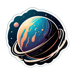 sticker space planet SVG PNG design with clean design elements