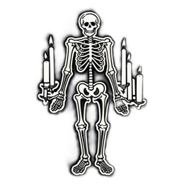 skeleton candles SVG PNG design with clean design elements