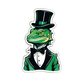 giving lizard tuxedo SVG PNG design with clean design elements