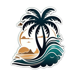 island wave palm SVG PNG design