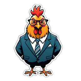 chicken business dressed SVG PNG design