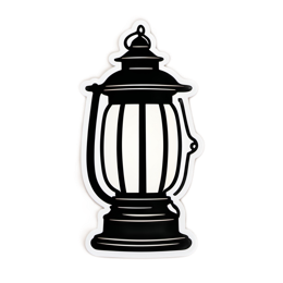 lantern black white SVG PNG design with clean design elements