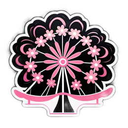 floral flower SVG PNG design with clean design elements, black and pink floral elements