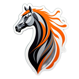 artistic sticker horse SVG PNG design with clean design elements