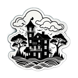 black house nature SVG PNG design with clean design elements