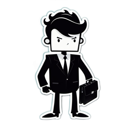cartoon character business SVG PNG design with clean design elements