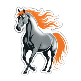 horse icon sticker SVG PNG design with clean design elements