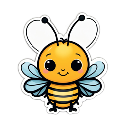cute cartoon bee SVG PNG design with clean design elements