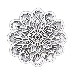 mandala flower SVG PNG design with clean design elements, black and white floral elements