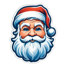 santa faces stickers SVG PNG design with clean design elements